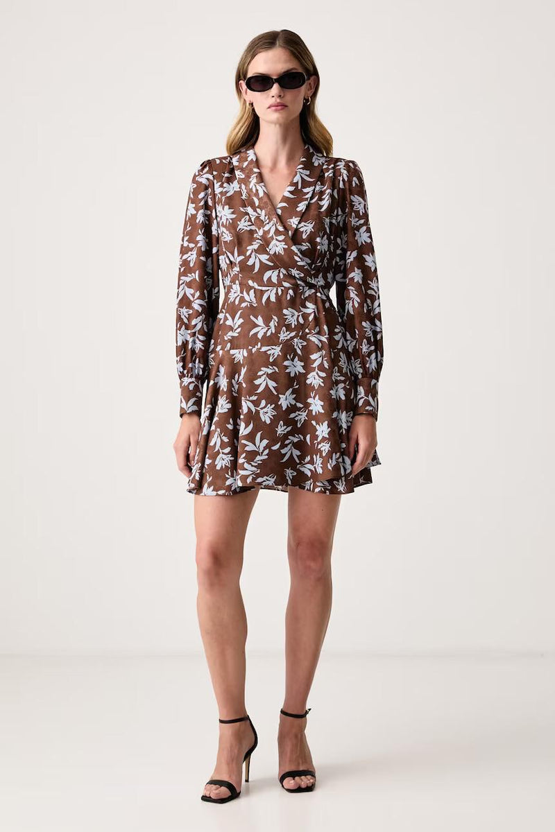 Coffee Sky Short Wrap Dress