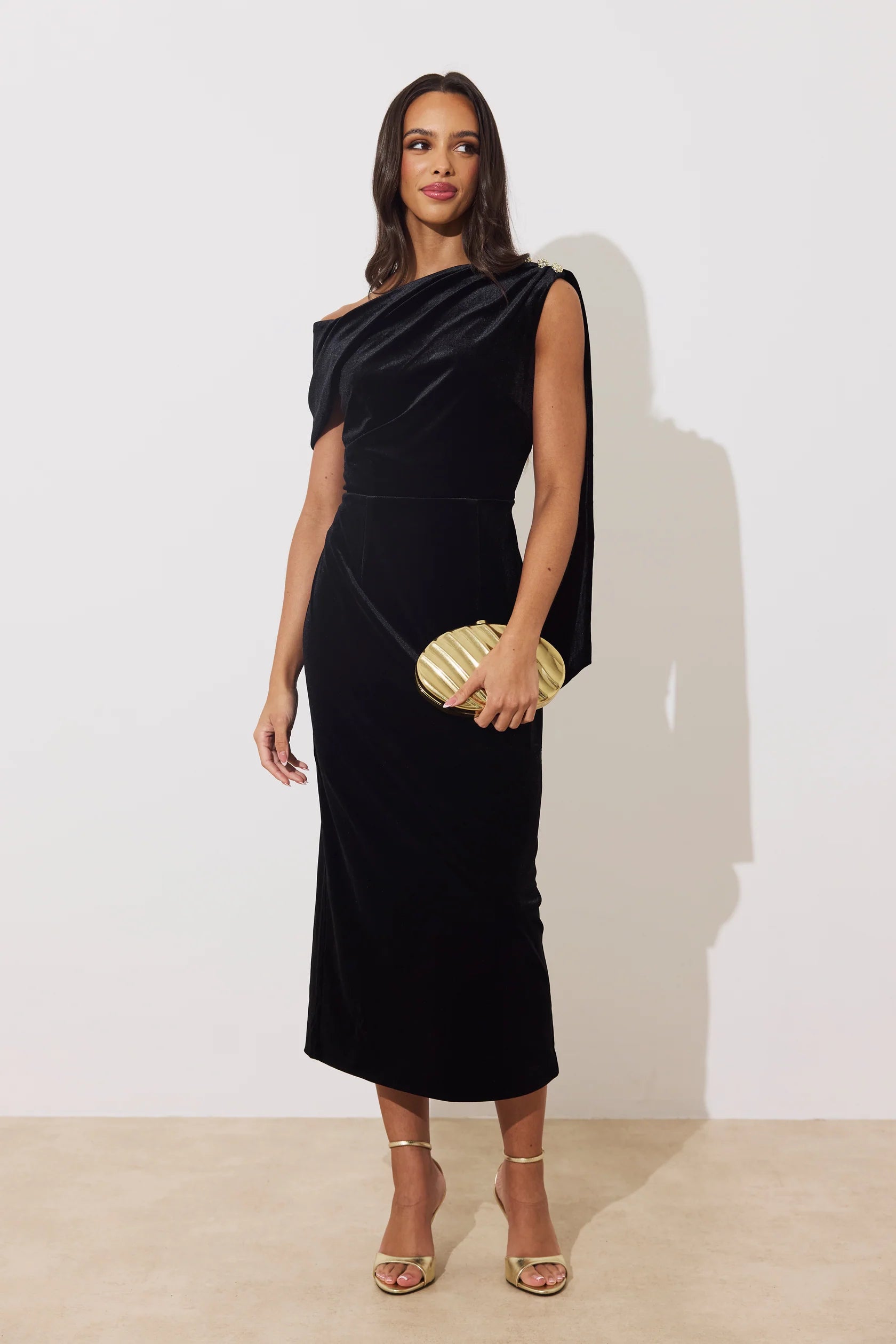 ElenI Dress in Black Velvet