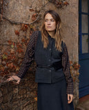 Wool blend buttoned vest in dark grey