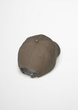 Cotton twill cap in stone taupe with logo in turquoise