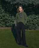 Green Cardigan with Collar