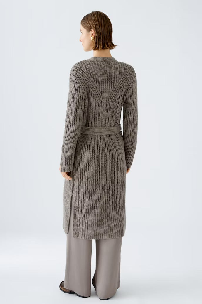 Long chunky Coatigan in smoky taupe
