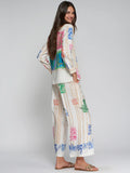 Straight Legged Bamboo Print Trouser