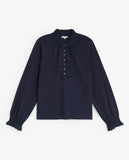 Navy Top with Frill collar