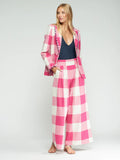 Gingham jacket in pink and white