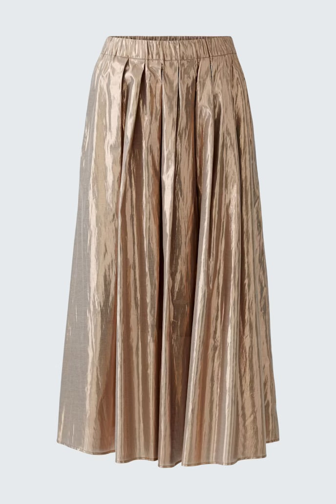 Midi skirt with subtle shimmer in cotton taffeta