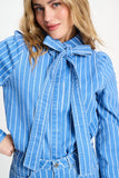 Denim Stripe Blue Blouse