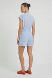 Blue and white striped shorts