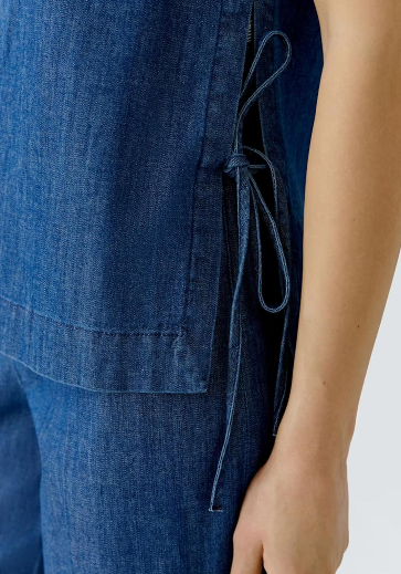 Denim Top with Tie at side