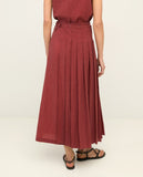 Teracotta Skirt with removable Pleated overskirt