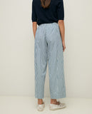 Blue and White Striped Trouser