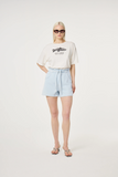 Light Blue Denim Shorts with Belt