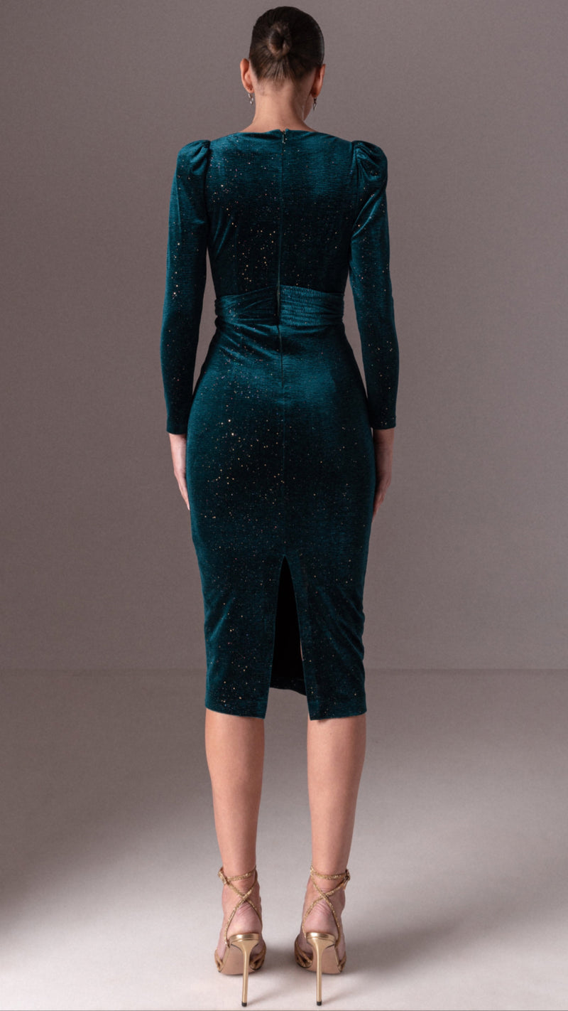 Green Velvet Pencil dress