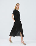 Black lace button through top