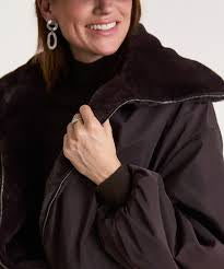Deep Plum Reversible Fur Jacket