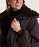 Deep Plum Reversible Fur Jacket