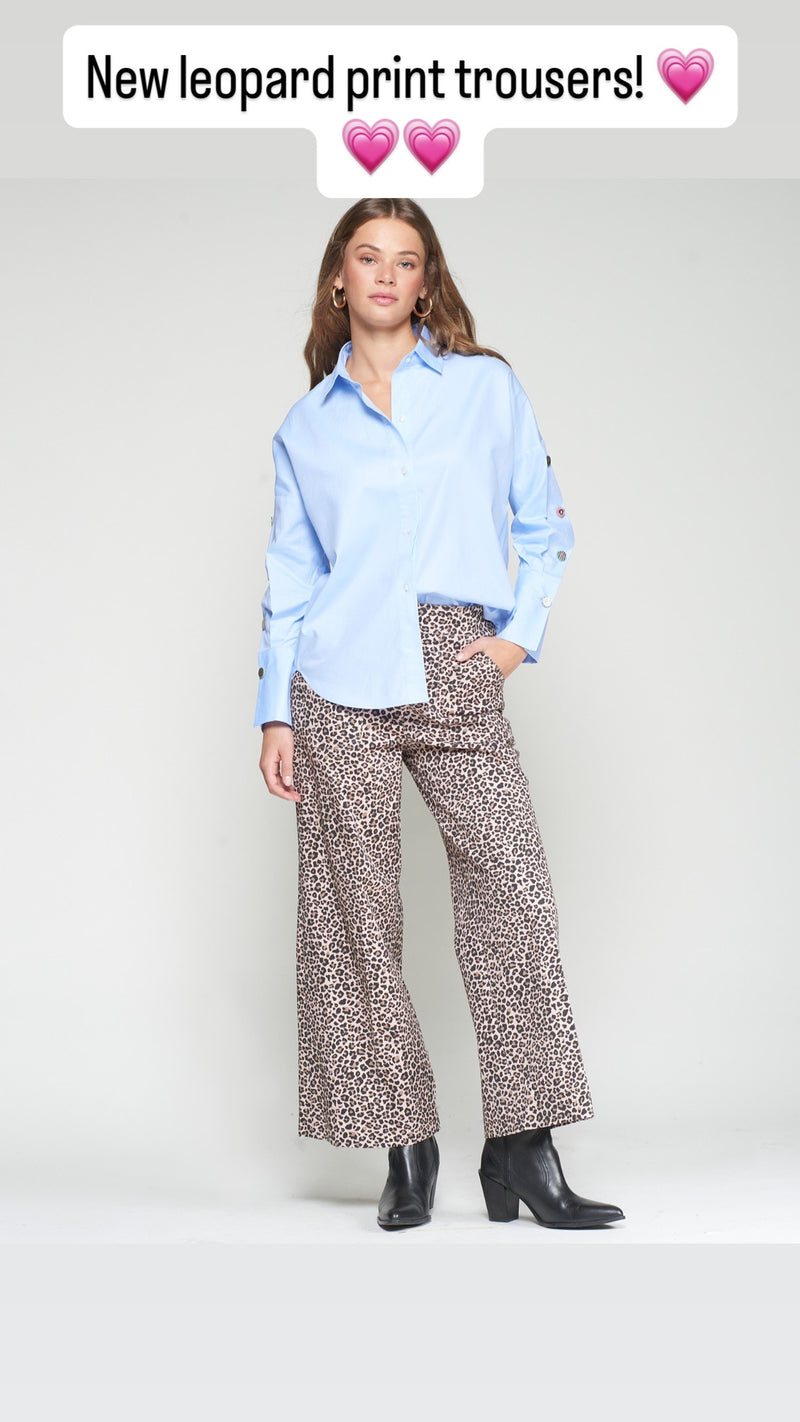 Muriel Leopard Widelegged Trouser