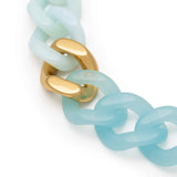 Vanessa Baroni Flat Chain in gold and opalin blue