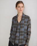 Yerse Check Pussy Bow Blouse