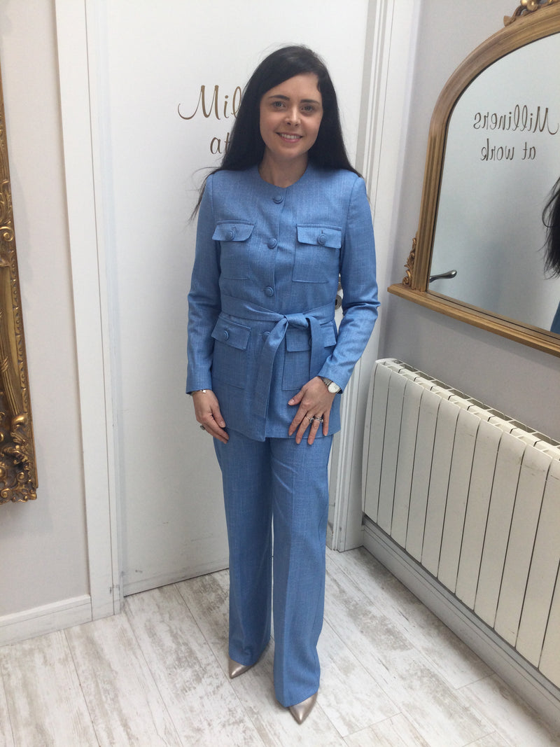 Blue Tailored Trouser with pocket