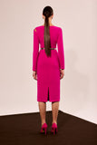 Fuschia Dress with Silver Belt Embellishment