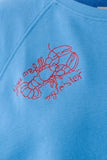 Blue Sweater with Red Embroidered Lobsters