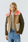 Reversible outdoor jacket in mixed materials