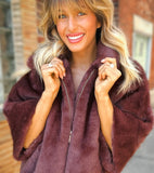 Merlot Fun Fur Jacket