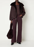 Deep Plum Reversible Fur Jacket