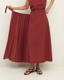 Teracotta Skirt with removable Pleated overskirt