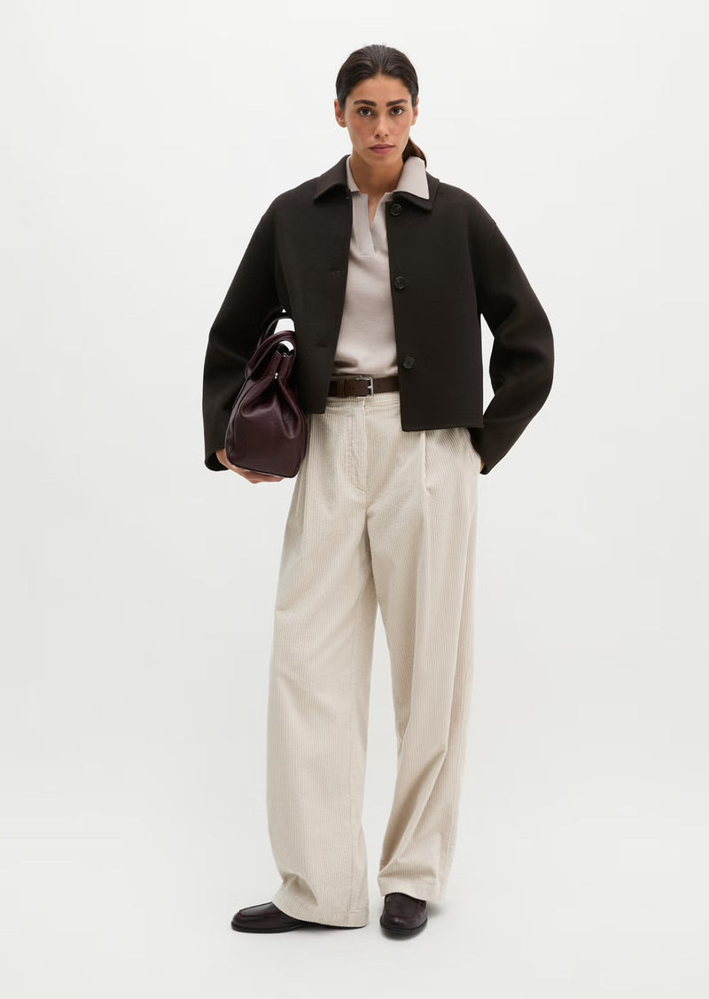 Wool box jacket in black ink