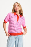 Cheering Pink Sequins Polo Top