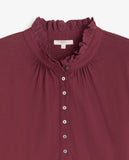 Burgundy Top with Frill At the neck