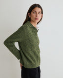 Green Cardigan with Collar