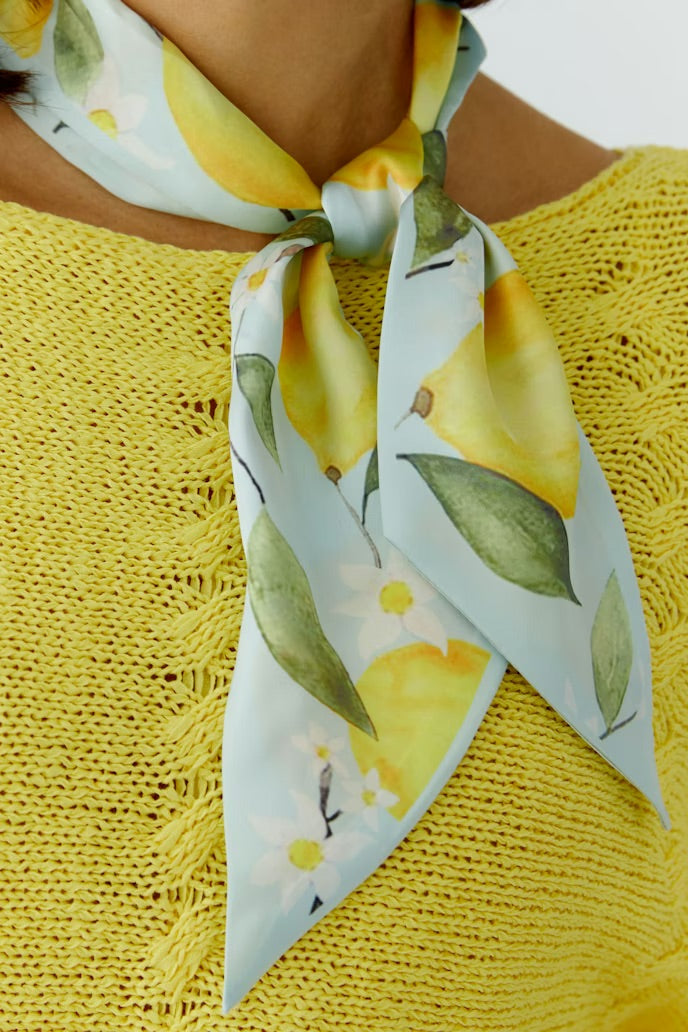 Scarf with attractive lemon print