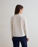 Cream Blouse with Teal Embroidery