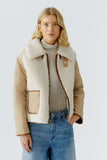 Reversible outdoor jacket in mixed materials