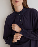 Navy Top with Frill collar