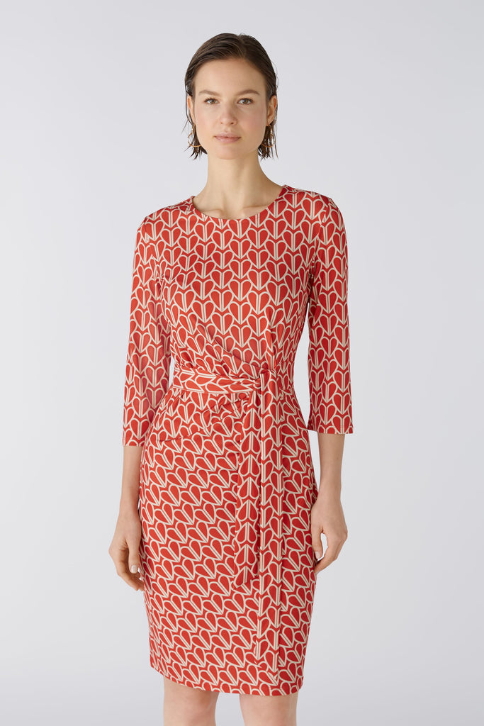 Red and Cream Heart Print Dress