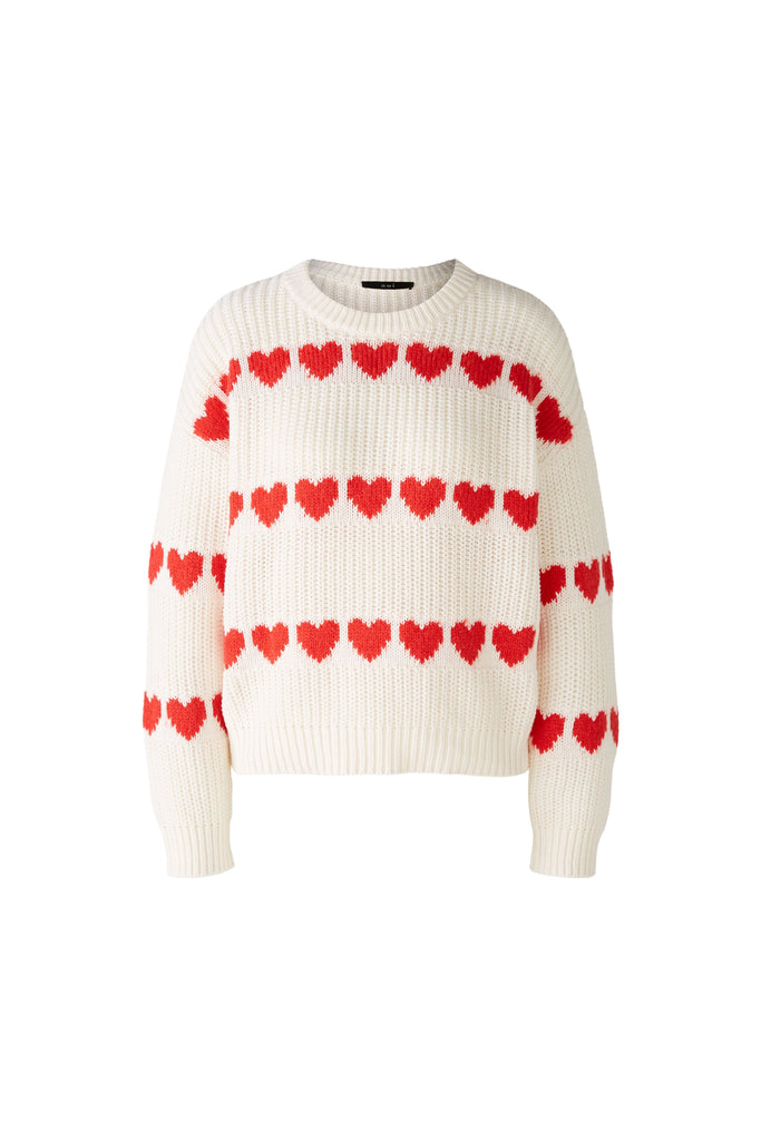 Ivory and Red Heart Sweater