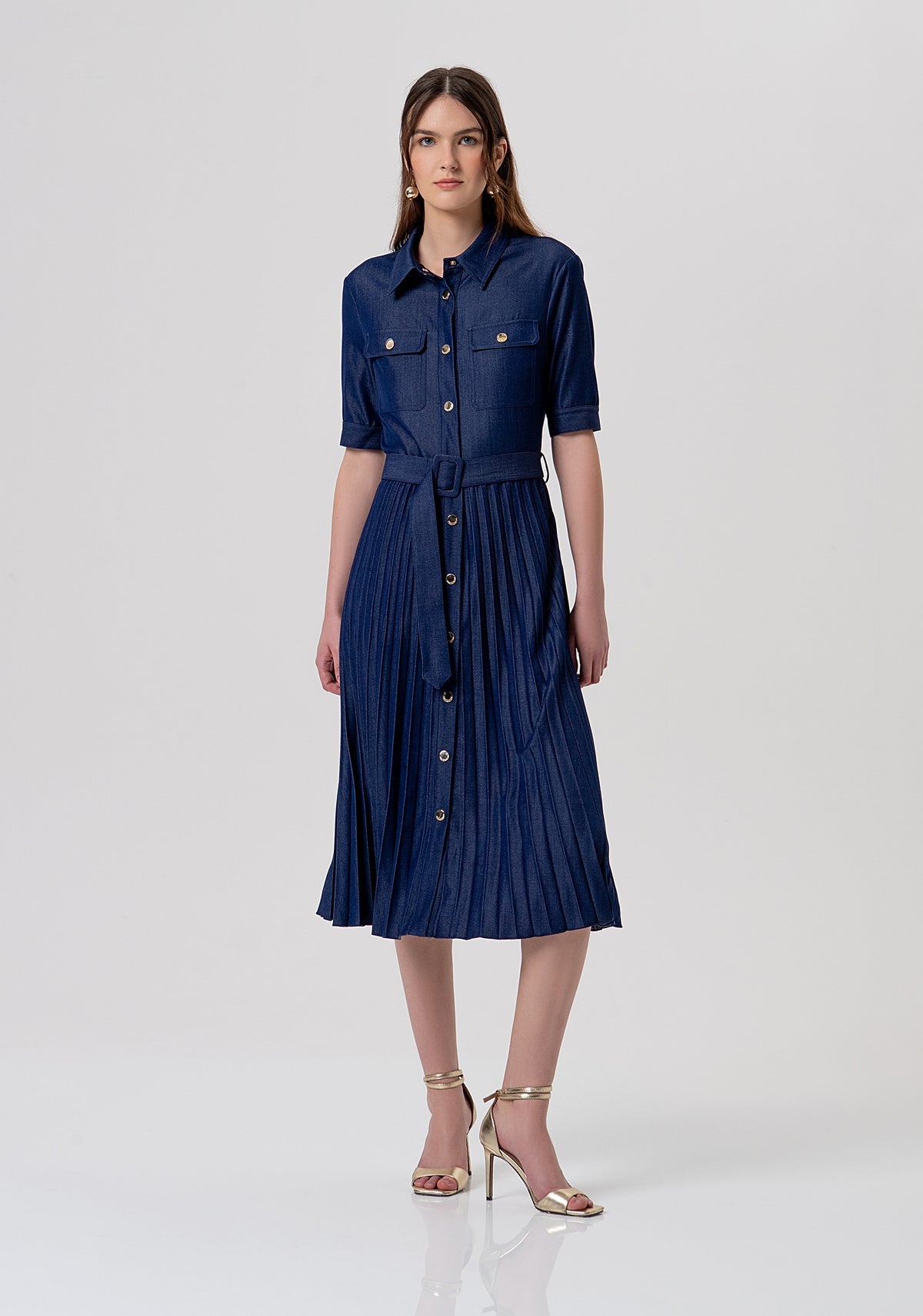 Denim chemisier dark blue dress