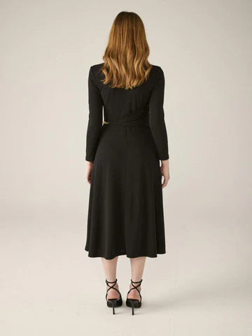 Black dress with gold chain
