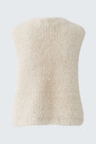 Cosy knitted vest in ecru fur look