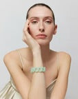 Flat chain bracelet in opaline mint