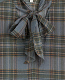 Yerse Check Pussy Bow Blouse