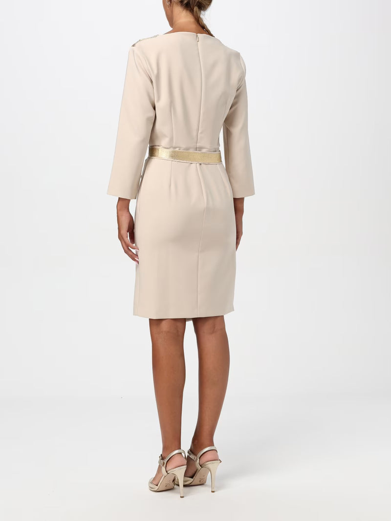 Ivory dress with asymmetric hemline