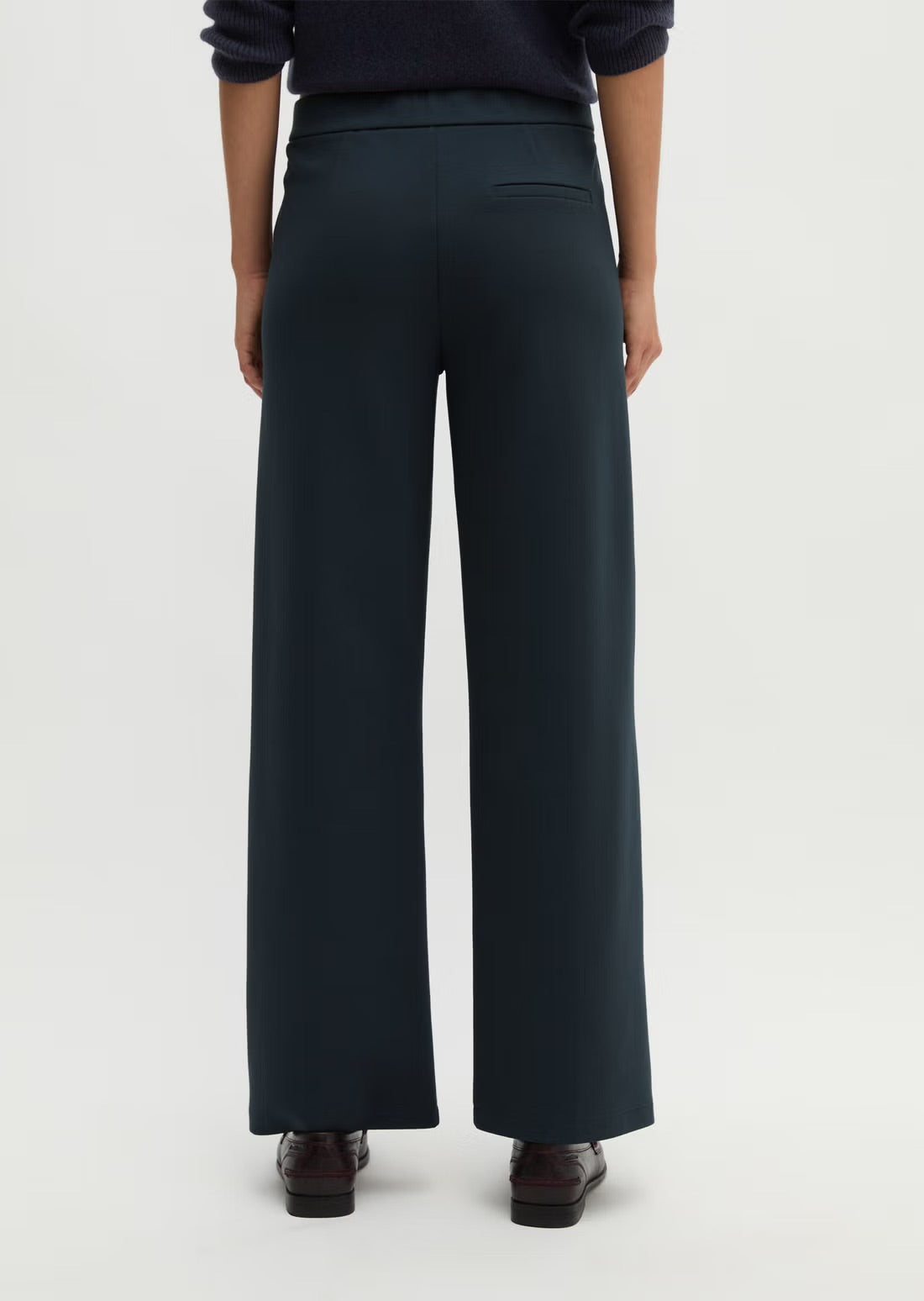 Jersey wide leg  trousers in maritime blue