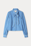 Denim Stripe Blue Blouse