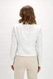 Off white biker jacket with diamante trim