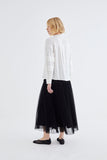 Tahia Tiered tulle skirt in black
